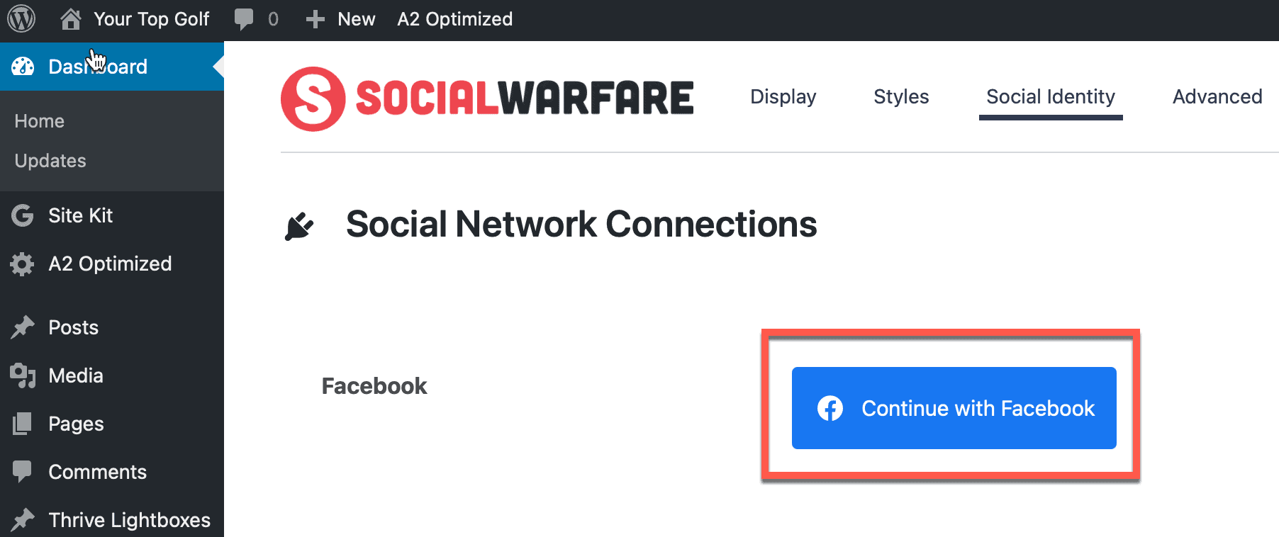 social warfare connect FB